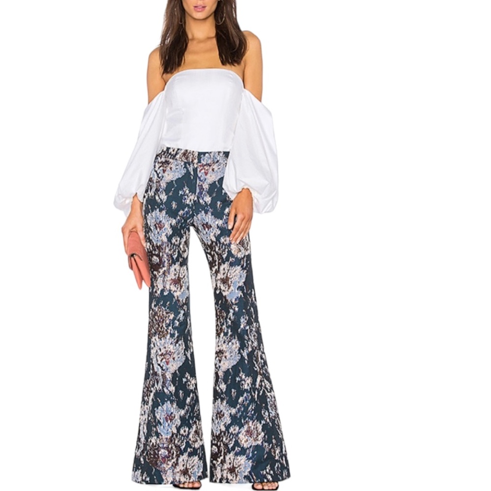 Petersyn Navy Floral Bootcut Jumpsuit with Pink & Cream Accents